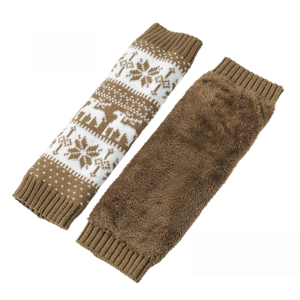 Knit Thicken Boot Socks Thermal Wool Knitted Deer Pattern Female Leg Warmer